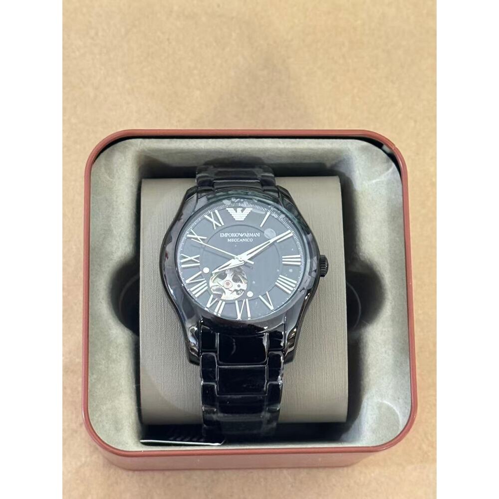 Emporio Armani Valente AR60014 Meccanico Automatic Watch With Black Dial